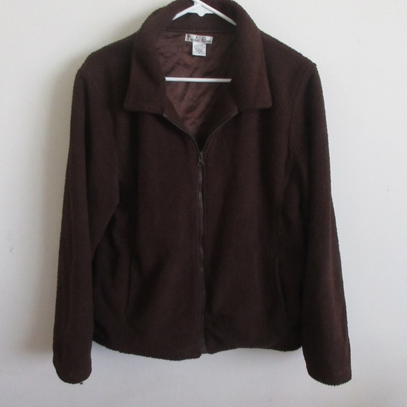 Nicole Richie Collection Jackets & Blazers - Nicole Ricci Brown Teddy Coat Zip Up Jacket - Size Large